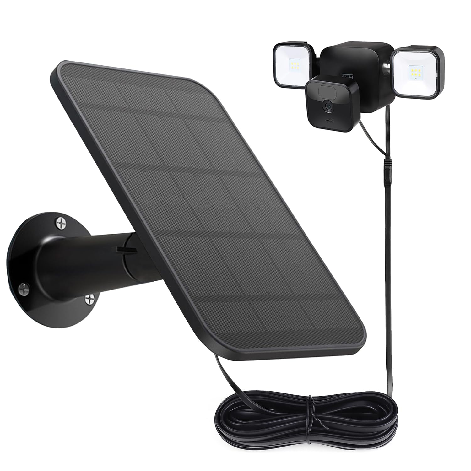 Solar Panel for Blink Outdoor 4 /(3rd Gen) Floodlight – Wire-Free Smart Security Camera,16.5Ft/5m Weatherproof Cable Power Your Blink Floodlight Camera Continuously (Floodlight & Camera NOT Included)