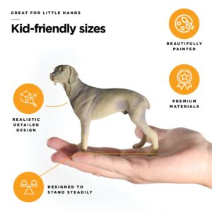 stargo Friendly Dog Figurines for Kids and Toddlers - Plastic Dogs Set of 12 Realistic Play Figures - Non-Toxic Cake Topper, Farm Animal Figurines, 3.5"x5", Age 3+