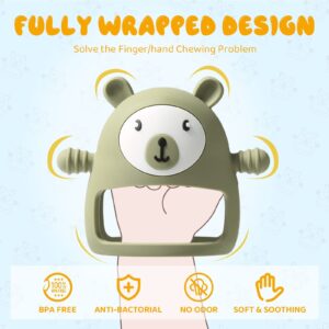 COZYPANDA Teething Toys for Babies 0-6-12 Months, Never Drop Baby Teething Toys Silicone Baby Teether for Soothing Sore Gums, Baby Chew Toys for Sucking Teething Relief for Boy/Girl, BPA Free (Sage)