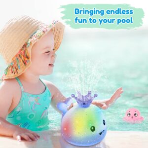 Baby Bath Toys: ToyoFun Whale Bath Toys with 4 Water Spraying Modes Light Up Sprinkler Bath Toys for Toddler 1-3 Automatic Fountain Bathtub Toys for Boys Girls Kids Infant Bathroom Pool Swimming Gift