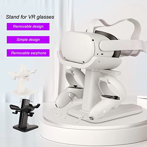 VR Stand Accessories Compatible with Quest 2,VR Headset Display Stand for Quest 2,VR Accessories Storage Bracket (White)