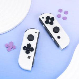 GeekShare Halloween Silicone Pastel Cross D-Pad Button Caps Set - ABXY Key Buttons Sticker Compatible with Nintendo Switch/OLED Joy-Con (Spooky Cat)