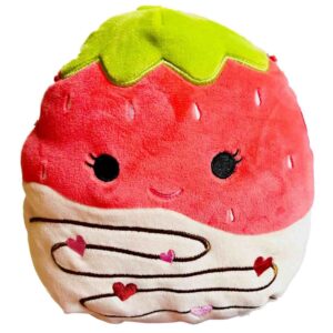 squishmallows 8-inch plush - join the 2023 valentine's day squad stuffed animal toys (scarlet (white choc. dipped strawberry))