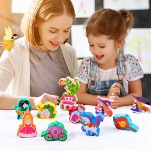 JAQI Montessori Educational Wooden Threading Stringing Toys Dinosaurs Traffic Space Insects Animals Fruits Lacing Beads Preschool Learning Toys for Toddler for Boys Girls (Traffic)