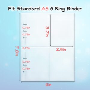 200 Pockets Double-Sided Page Protector 4 Pockets Top Loading Trading Card Sleeves Fit 6 Ring Binder Holds 2.5"x3.7" Standard Size Cards Kpop Photocard Game Sport Card Gifts for Collectors Lovers