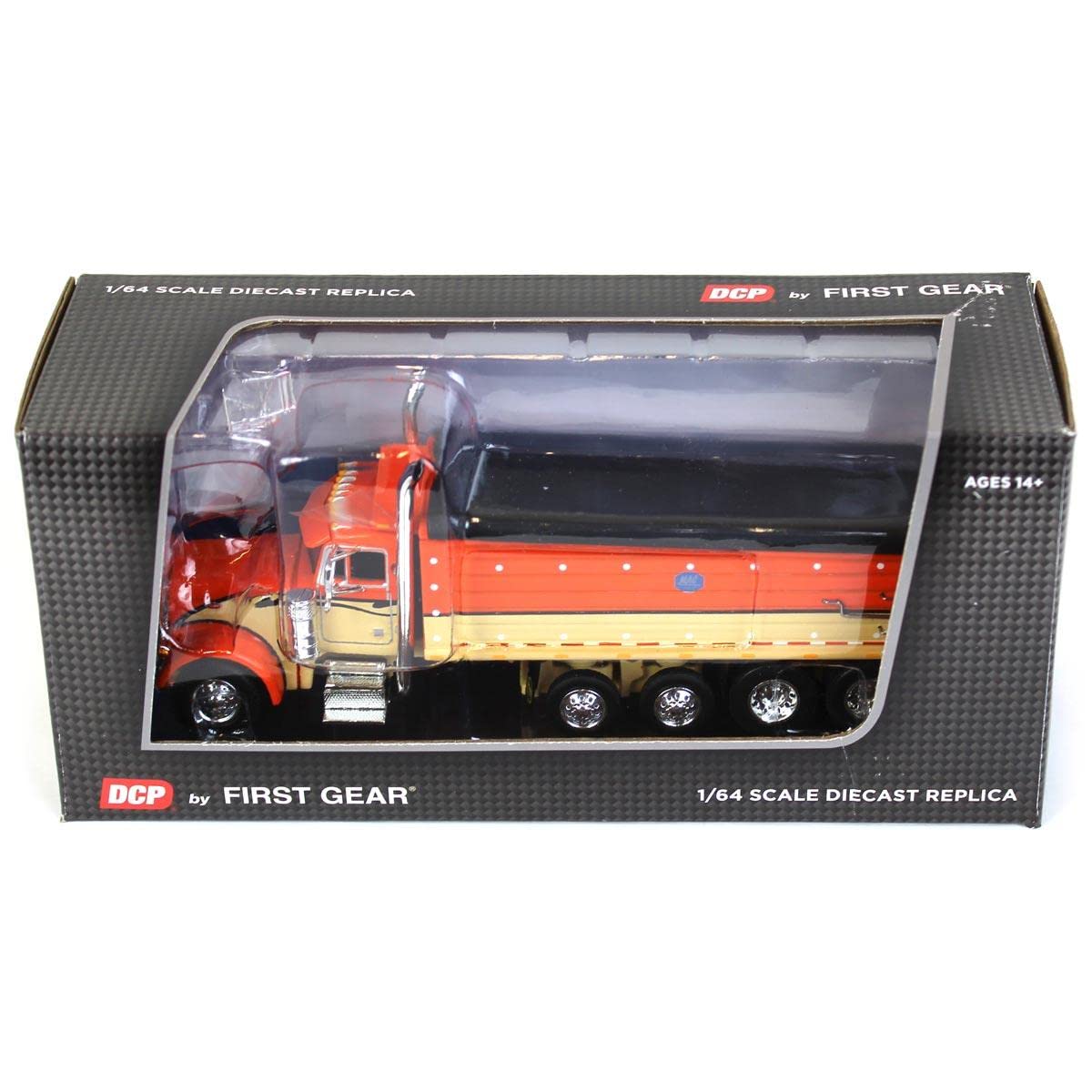 DCP Products 1/64 Orange & Tan Peterbilt 379 w/ Quad-Axle MAC Dump Body 60-1348