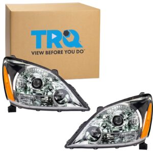 TRQ Headlight Assembly Set Headlights Driver & Passenger Side Halogen Compatible with 2003-2009 Lexus GX470 LX2502124 LX2503124