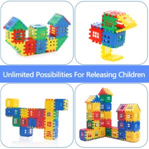 hirebird Building Block 80Pcs, Building Blocks for Toddlers 3-5,Children Building Toys,Fun Blocks for Toddlers,Waffle Blocks, Toy Stacking Block Sets