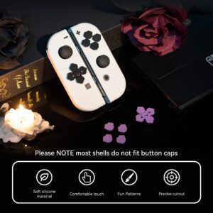 GeekShare Halloween Silicone Pastel Cross D-Pad Button Caps Set - ABXY Key Buttons Sticker Compatible with Nintendo Switch/OLED Joy-Con (Spooky Cat)