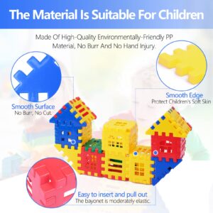 hirebird Building Block 80Pcs, Educational Building Toy Building Set, develops Tactile Skills, Creativity, Color Sense, Waffle Blocks, Toy Set for Early Educational Boys and Girls 02