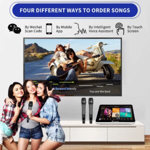 2023 New Inandon Karaoke Machine,15.6 Inch Touch Screen Phone App Control Free Cloud Download Songs All in One Karaoke System with Mic, KTV Singing Chinese Karaoke Player for Home Party,10T,White