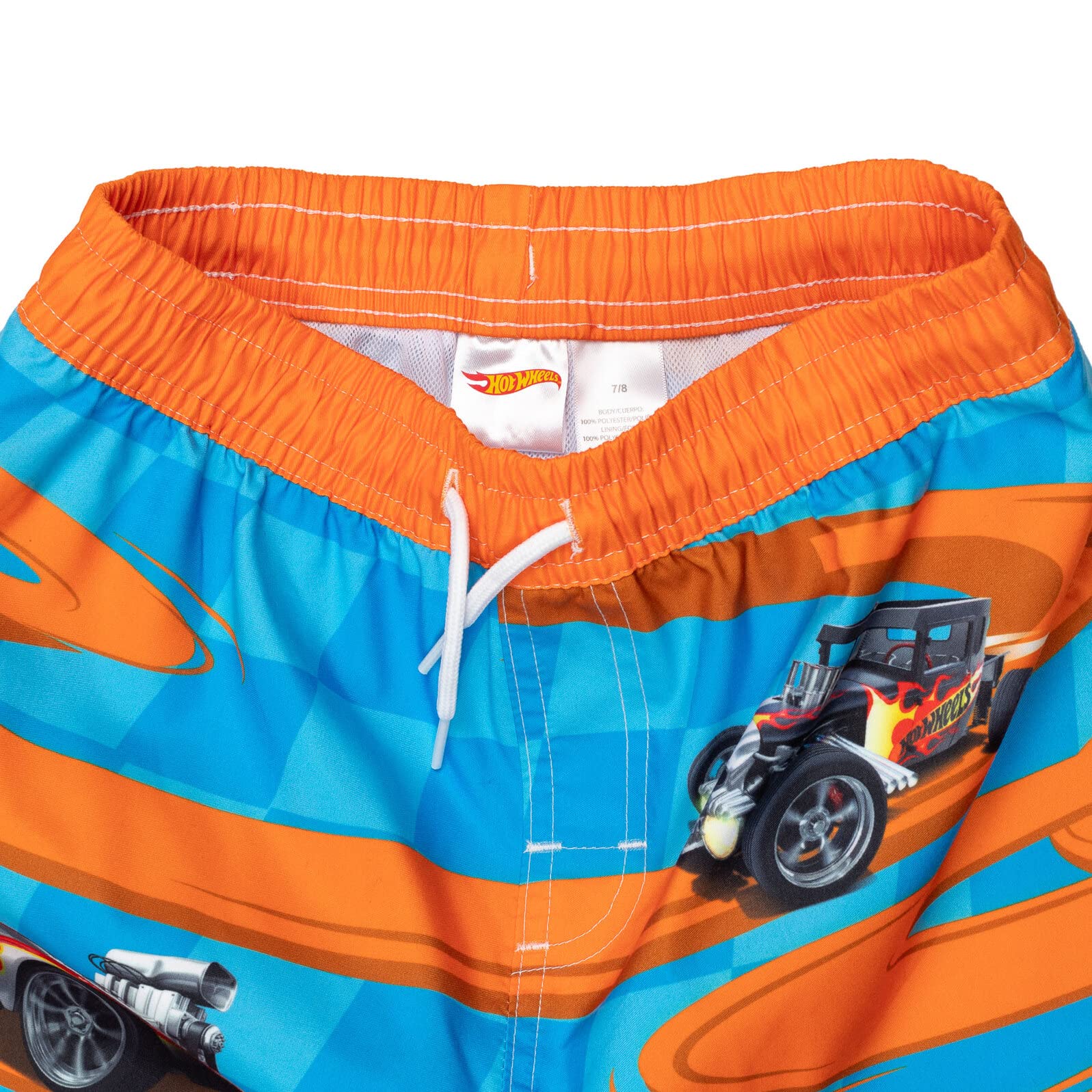 Hot Wheels Toddler Boys Raglan Pullover Swim Rash Guard Swim Trunks Blue 3T