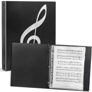 sheet music folder, letter size music binder, 80 pages capacity, writable choir folder, fit 8.5 x 11 paper, black