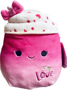 squishmallows 8 inch cinnamon the shake plush with love on belly - join the 2023 valentine's day squad stuffed animal toys