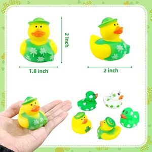 20 PCS St. Patrick's Day Rubber Ducks Assortment 5 Styles Shamrock Ducks,2 Inch Rubber Ducks for Kids,St. Patrick's Day Rubber Ducks in Bulk