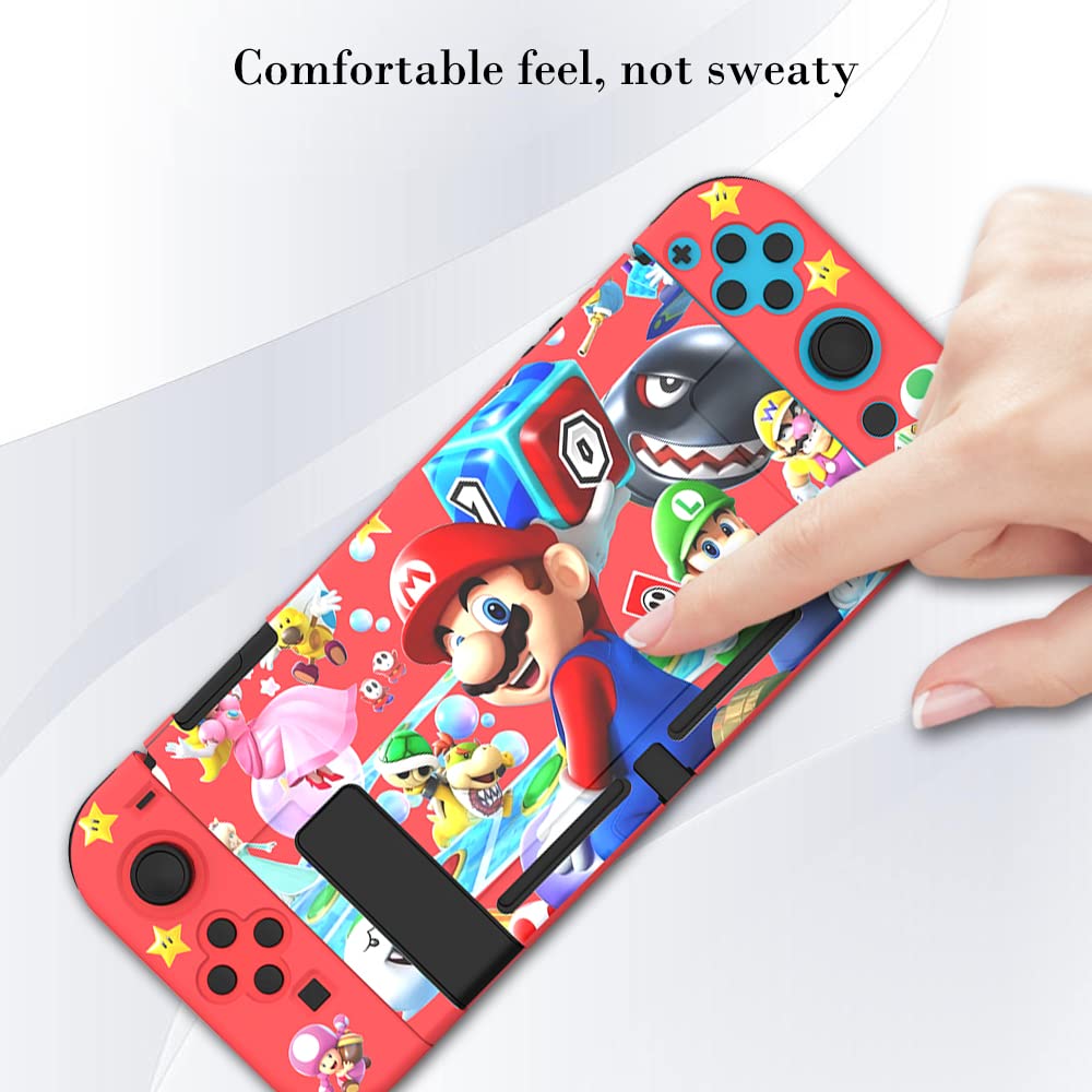 PERFECTSIGHT Protective Case Compatible with Nintendo Switch | Anti-Scratch Shockproof Slim Cover Case for NS Switch Joycon, Cute Mario Hard Shell Dockable Case, Party