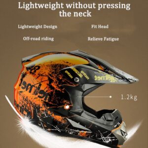 Adult Dirt Bike Motocross ATV Bluetooth Motorcycle Helmet, Youth Kids Four Wheeler Off-Road Mountain Bikes MTB MX Racing Crash Helmets DOT Approved Outdoor Sport Protective Helmet -B-Small