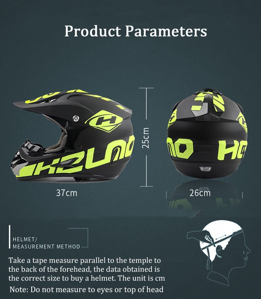 Adult Dirt Bike Motocross ATV Bluetooth Motorcycle Helmet, Youth Kids Four Wheeler Off-Road Mountain Bikes MTB MX Racing Crash Helmets DOT Approved Outdoor Sport Protective Helmet -B-Small