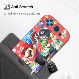 PERFECTSIGHT Protective Case Compatible with Nintendo Switch | Anti-Scratch Shockproof Slim Cover Case for NS Switch Joycon, Cute Mario Hard Shell Dockable Case, Party