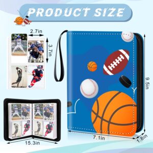 Sports Card Binder, 4-Pocket Trading Card Binder,400 Pockets Double Sided Pockets Baseball Card Binder, Football Baseball Basketball Hockey Card Collection Storage Album