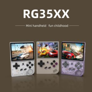 RG35XX Handheld Game Console, 3.5 Inch IPS Screen Linux System Retro Video Games Console, Built-in 64G+128G TF Card 8000+ Classic Games, Support HDMI TV Output