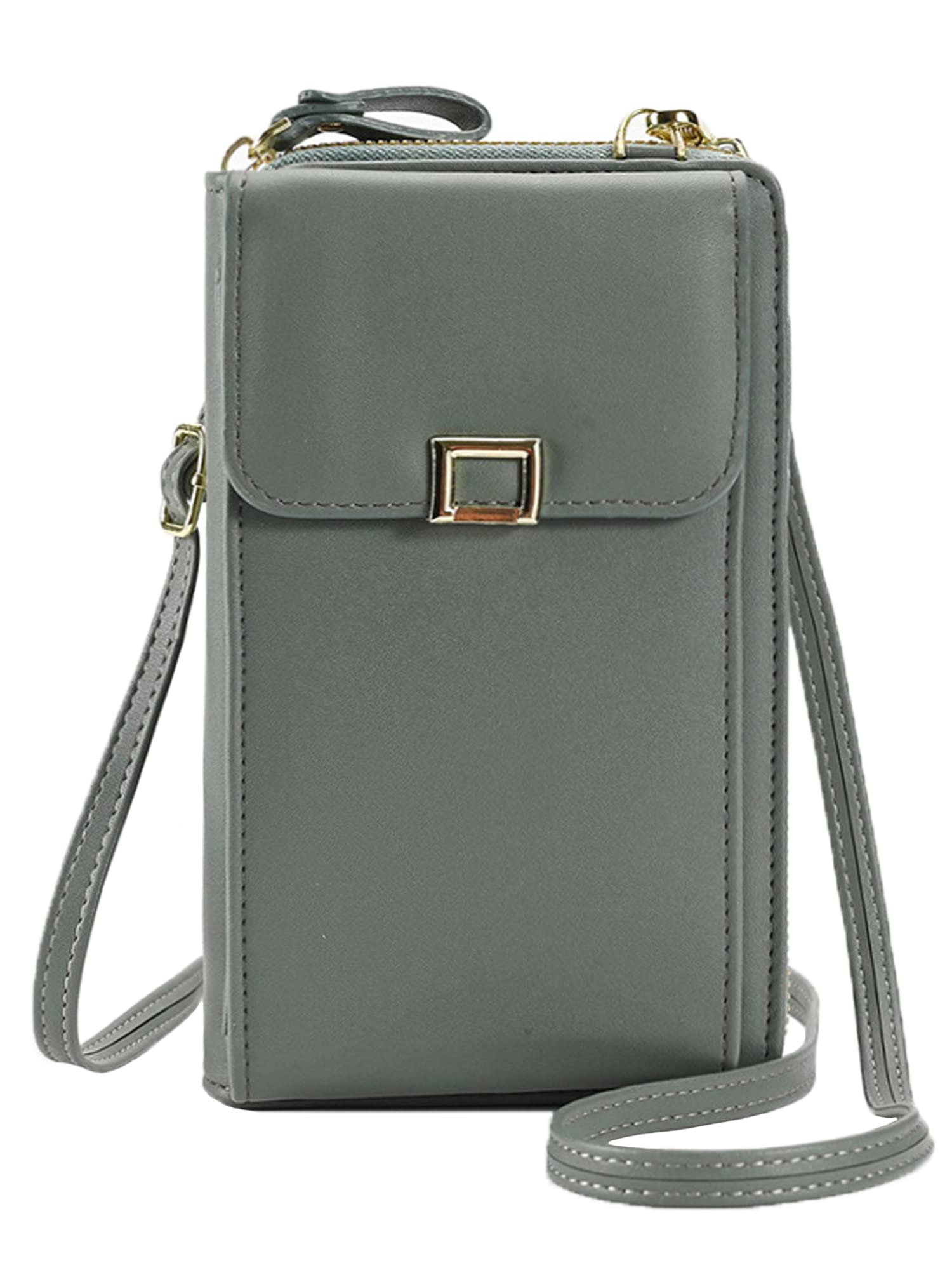 PORT&LOTUS Small Crossbody Bags for Women Cell Phone Purse Ladies Clutch Wallet Women's Crossbody Handbags PU Leather Mini Shoulder Bags Card Holder Green 3