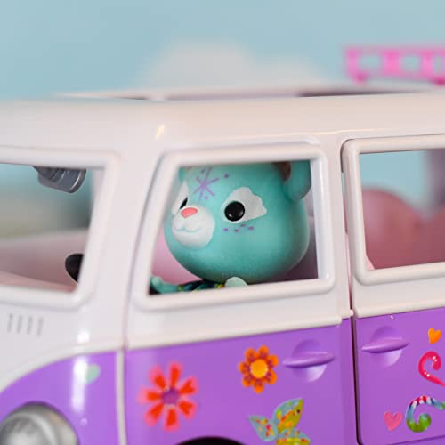 Sunny Days Entertainment Honey Bee Acres Rainbow Ridge Flower Groove Van – Purple Vehicle with Exclusive Unicorn Figure | Tie Dye Stickers to Customize Toy