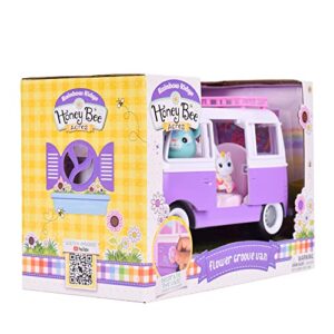 Sunny Days Entertainment Honey Bee Acres Rainbow Ridge Flower Groove Van – Purple Vehicle with Exclusive Unicorn Figure | Tie Dye Stickers to Customize Toy