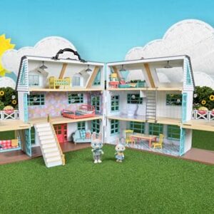 Sunny Days Entertainment Honey Bee Acres Buzzby Farmhouse – 49 Furniture Accessories with 2 Exclusive Figures | 15 Inch Dollhouse Playset | Pretend Play Toys for Kids