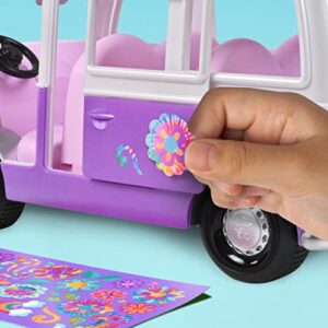 Sunny Days Entertainment Honey Bee Acres Rainbow Ridge Flower Groove Van – Purple Vehicle with Exclusive Unicorn Figure | Tie Dye Stickers to Customize Toy