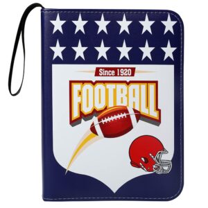 leatherette 4 pocket trading card binder album holder pages folder protector for american football trading cards tcg - top loading 3 ring zip card binder album football league cards