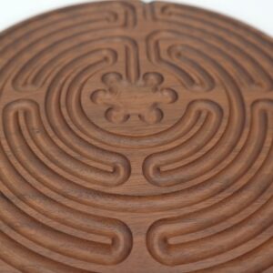 Chartres Labyrinth, Wooden Finger Labyrinth, Finger Labyrinth, Finger Labyrinth Wood, Meditation Corner, Wood Labyrinth, Breathing Tool (Walnut wood)