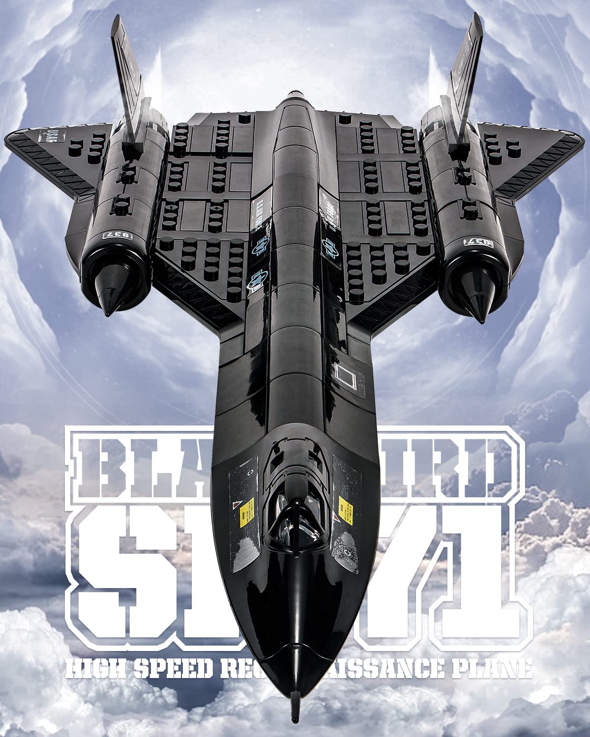 dOvOb Military SR-71 Reconnaissance Blackbird Air Force Building Block Set (183 Pieces), Aircraft Jet Building and Military Toys Gifts for Kid and Adult