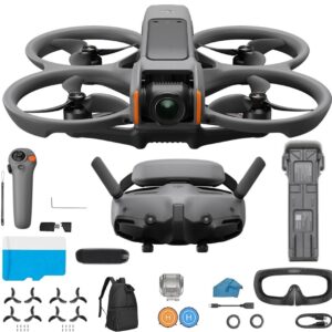 DJI Avata 2 FPV Drone with Camera Built-in Propeller Guard, Drone Compliant with FAA Remote ID With 128gb Micro SD, Backpack, Landing Pad More Bundle