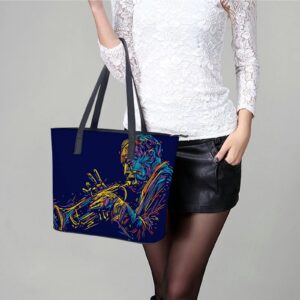 Womens Handbag Jazz Music Leather Tote Bag Top Handle Satchel Bags For Lady