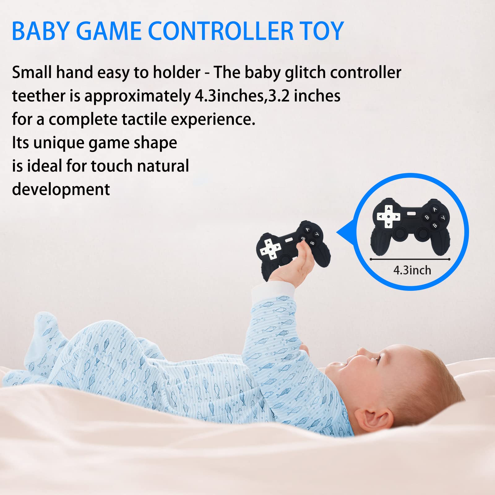 Cool Remote Game Control Teething Toy for Babies 0-6 6-12 Months,Game Controller Teether for Gamer Parents,Baby's First Valentines Day Gifts,Silicone Remote Chew Toys（Black