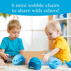 Goji Baby Mini Stackable Toys - 6 Pack Wobble Toys - Educational Sensory Toys for Toddlers - Perfect for Elementary School Students, Classrooms, Playrooms, and Daycares - Ages 1-10 (Blue)