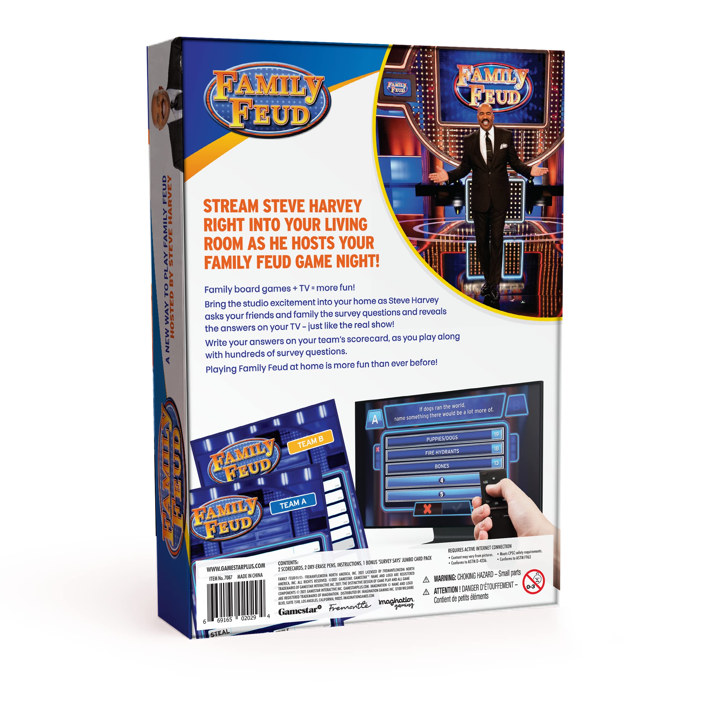 Family FEUD with Steve Harvey Game, Stream Steve Right into Your Living Room, Gamestar+ App, Studio Excitement at Home, Hundreds of Survey Questions