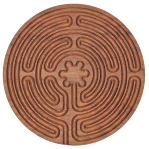 Chartres Labyrinth, Wooden Finger Labyrinth, Finger Labyrinth, Finger Labyrinth Wood, Meditation Corner, Wood Labyrinth, Breathing Tool (Walnut wood)