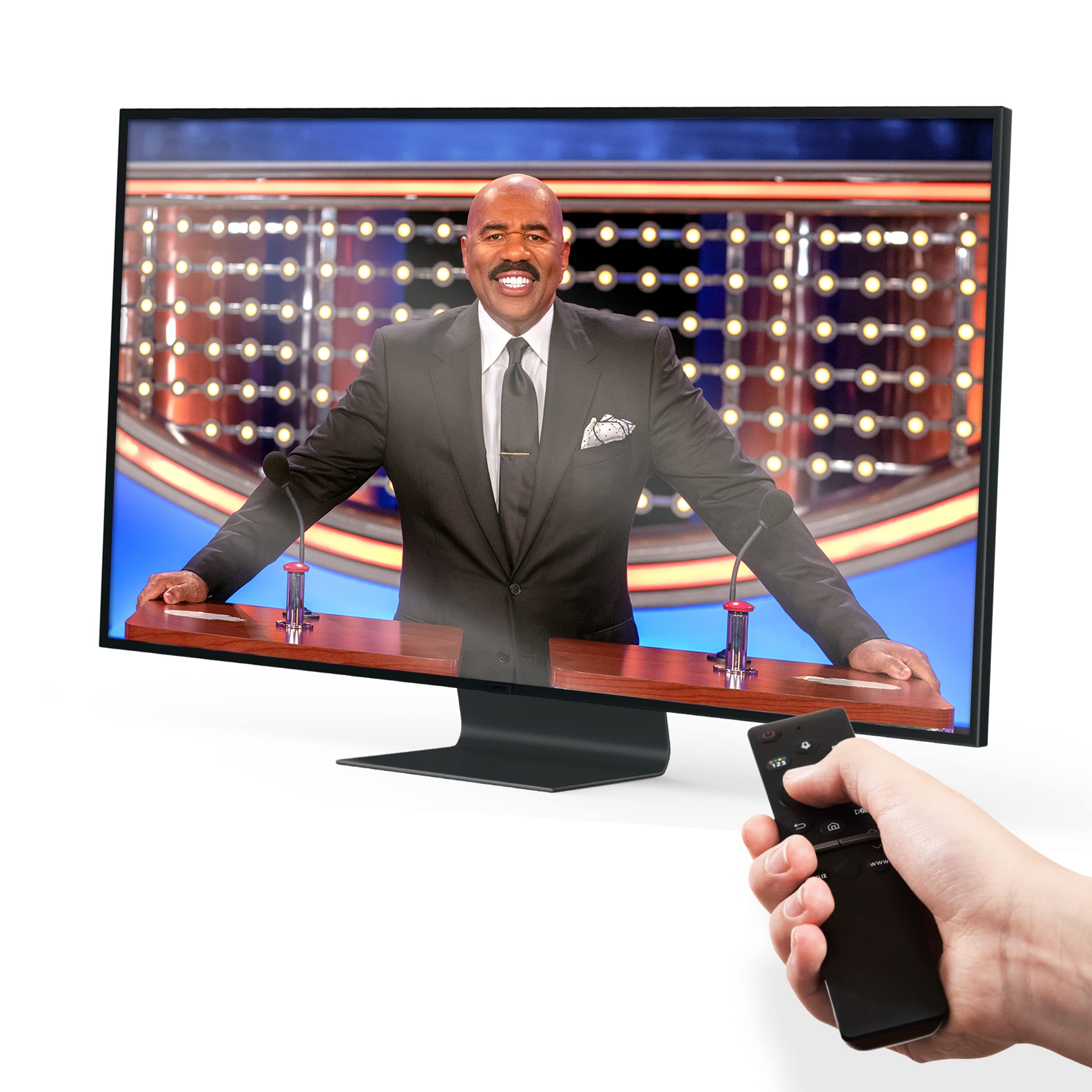 Family FEUD with Steve Harvey Game, Stream Steve Right into Your Living Room, Gamestar+ App, Studio Excitement at Home, Hundreds of Survey Questions