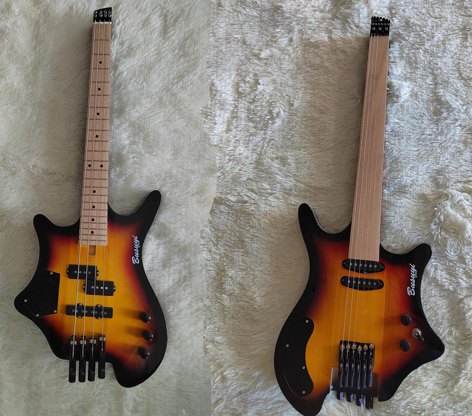 4 String Bass/ 6 String Lead Headless Fretless Bass Busuyi Guitar Right