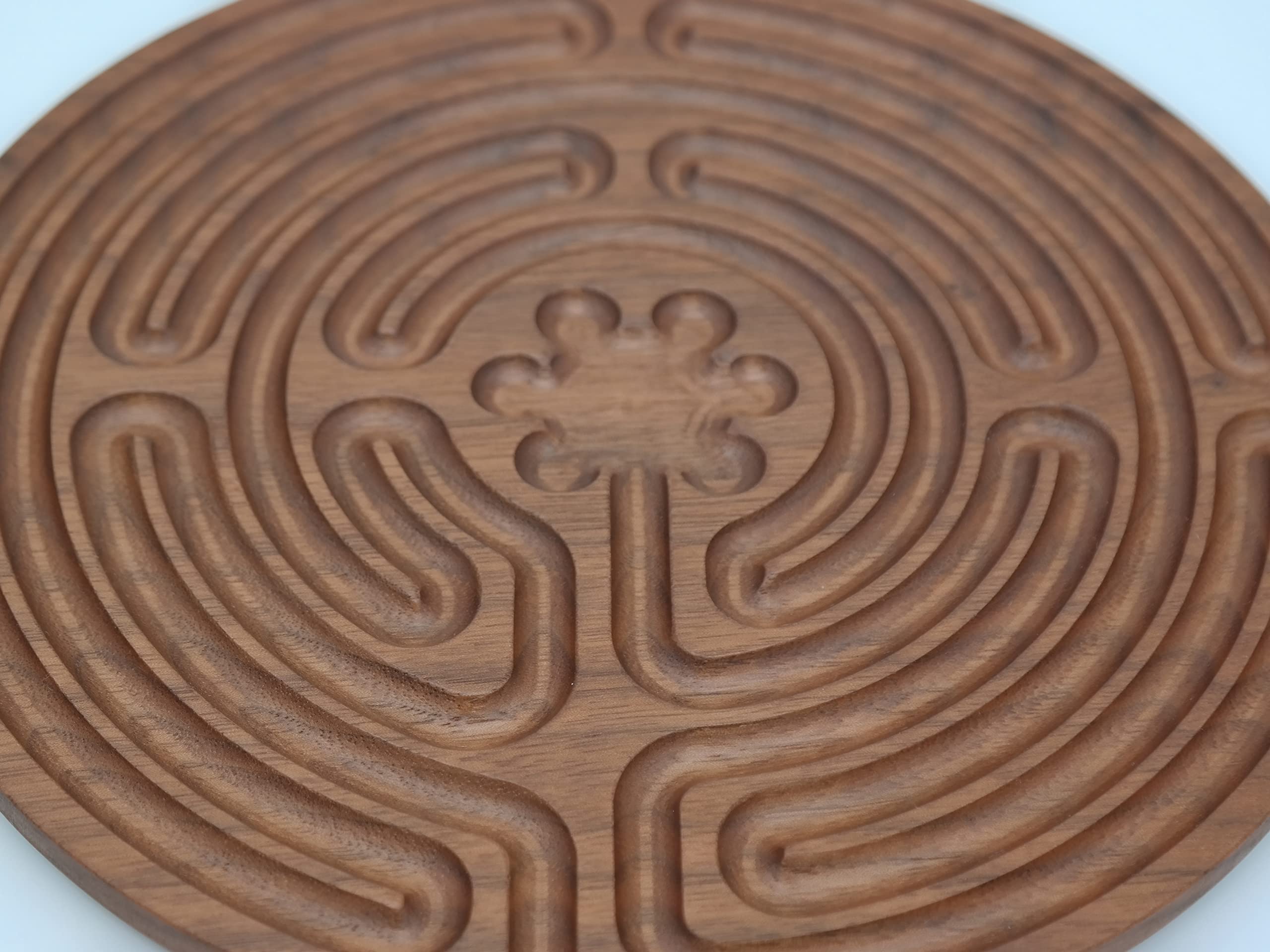 Chartres Labyrinth, Wooden Finger Labyrinth, Finger Labyrinth, Finger Labyrinth Wood, Meditation Corner, Wood Labyrinth, Breathing Tool (Walnut wood)