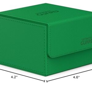 Ultimate Guard Sidewinder 133+, Deck Box for 133 Double-Sleeved TCG Cards, Green, Magnetic Closure & Microfiber Inner Lining for Secure Storage