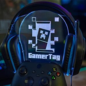 Personalised Headset Controller Hanger, RGB LED Gaming Station Console Controller Holder | Gamer Gift Idea Compatible with Universal Headset, Controller