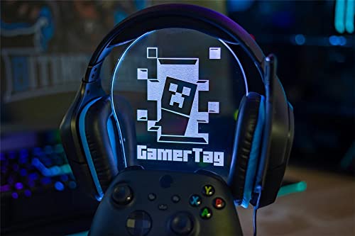 Personalised Headset Controller Hanger, RGB LED Gaming Station Console Controller Holder | Gamer Gift Idea Compatible with Universal Headset, Controller