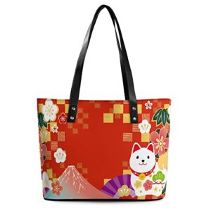 womens handbag japan style pattern leather tote bag top handle satchel bags for lady