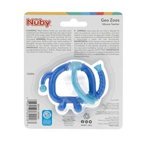 Nuby Geo Zoos Massaging Teether - Baby Teething Toy - Soft Easy Grip - 3+ Months - Elephant