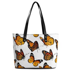 womens handbag butterflies pattern leather tote bag top handle satchel bags for lady