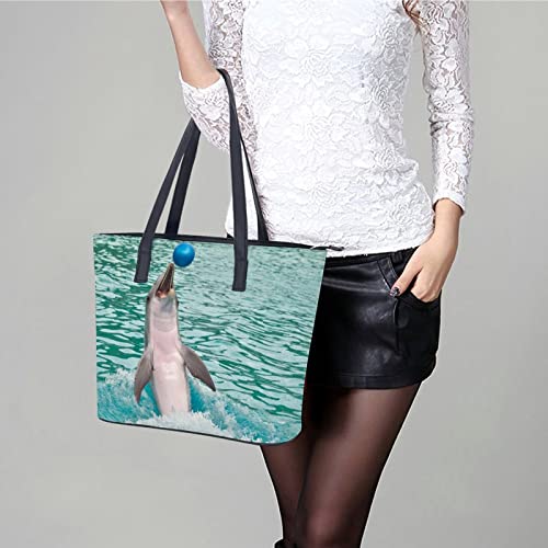 Womens Handbag Dolphin Leather Tote Bag Top Handle Satchel Bags For Lady