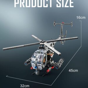 SEMKY Military Series AH-6 Helicopter Little Birds Air Force Building Block Set (523 Pieces) -Building and Military Toys Gifts for Kid and Adult